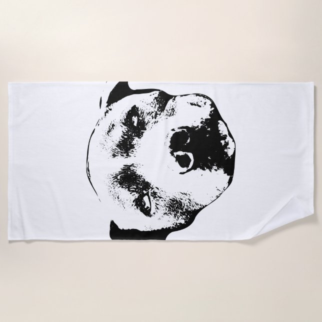 Pit Bull Ink Art Beach Towel  (Front)