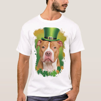 Pit Bull Leprechaun St Patricks Day Dog Pet Owner  T-Shirt