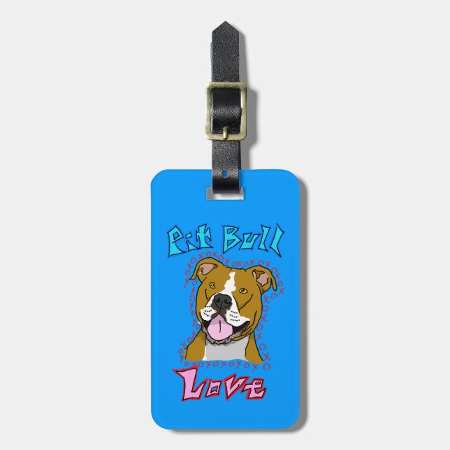 Pit Bull Love Luggage Tag (Front Vertical)