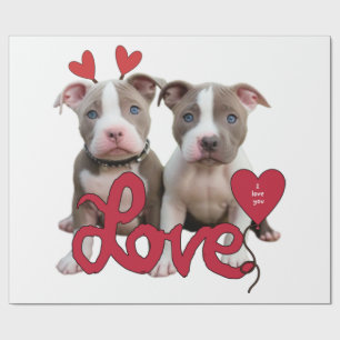 Pit bull love wrapping paper