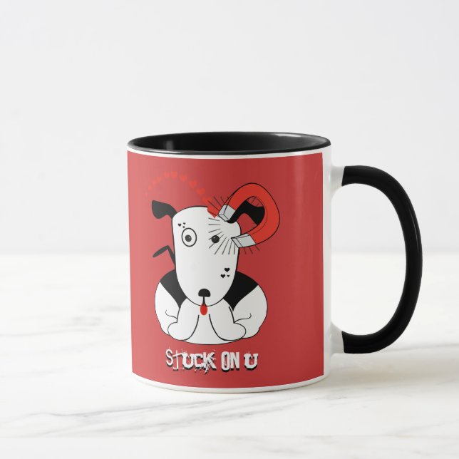 Pit Bull Lover Petey Lover Bull Terrier Stuck on U Mug (Right)
