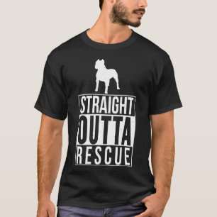 Pit Bull Lover Straight Outta Rescue Pitbull Dog R T-Shirt