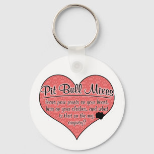 Pit Bull Mixes Paw Prints Dog Humour Key Ring