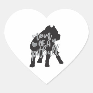 Pit Bull Mum Classic T-Shirt Heart Sticker