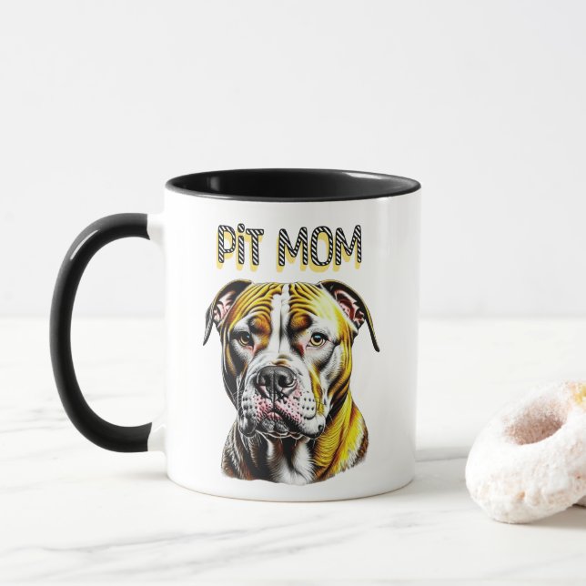 Pit Bull Mum | Dog Lover's  Mug (With Donut)