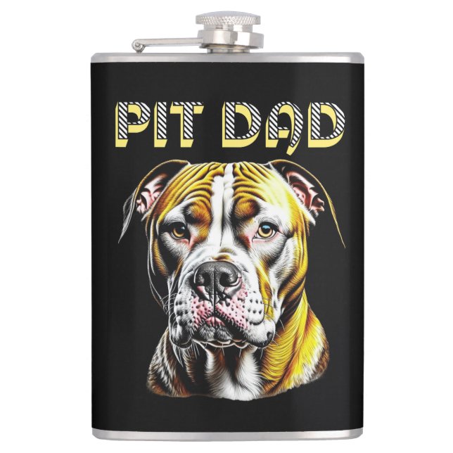Pit Bull Mum | Dog Lover's Personalised Hip Flask (Front)