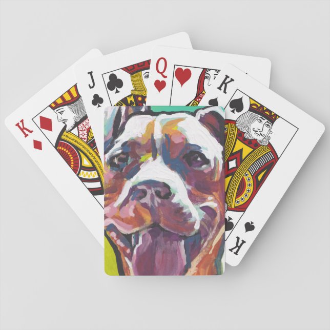 pit bull pitbull fun pop art playing cards (Back)