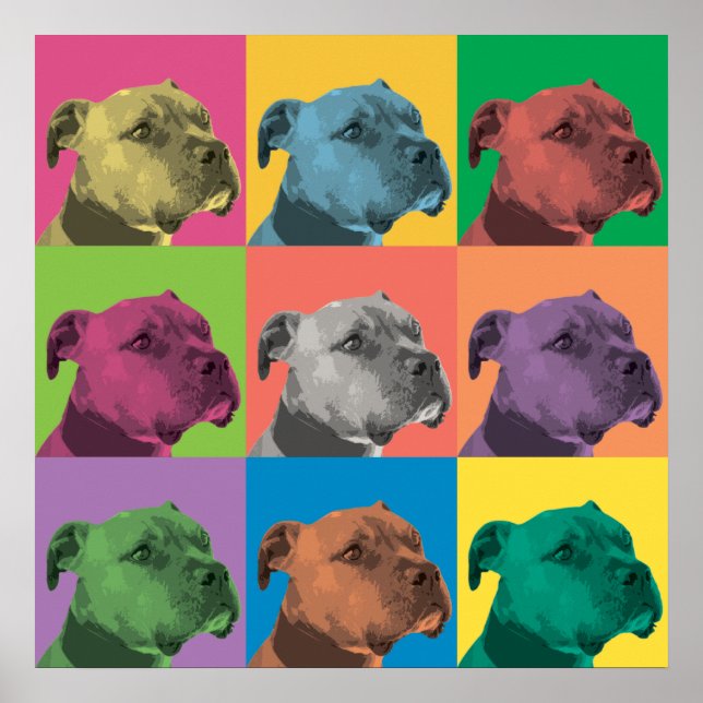 Pit Bull Pop-Art Poster (Front)