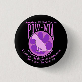 Pit Bull POW MIA Button Purple