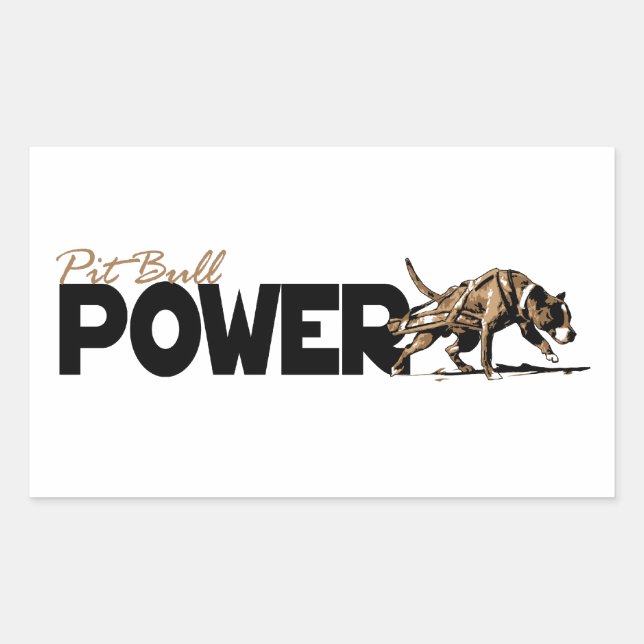 Pit Bull Power! Rectangular Sticker (Front)
