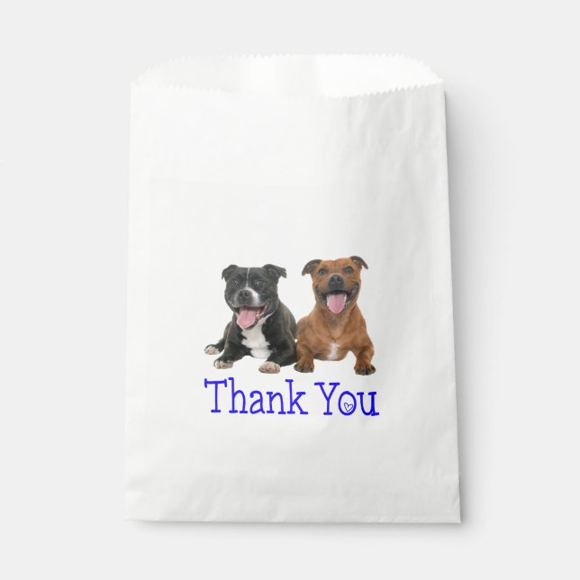 Pit Bull Puppy Dog Pitbull Thank You Party Favour  Favour Bag (Front)