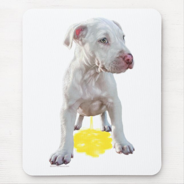 Pit Bull Puppy Piddles OOPS Mouse Pad (Front)