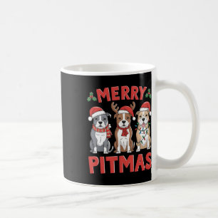 Pit Bull Santa Christmas Tree Lights Xmas Merry Pi Coffee Mug