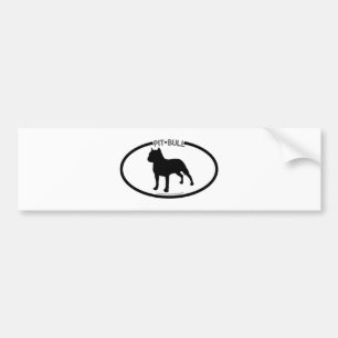 Pit Bull Silhouette Black Bumper Sticker