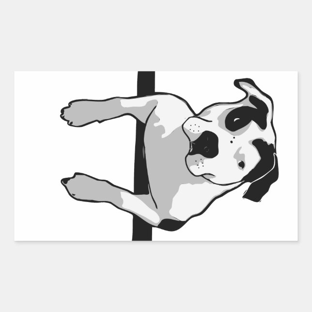 Pit Bull T-Bone Graphic Rectangular Sticker (Front)