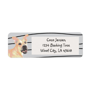 Pit Bull Tan Dog Return Address Label