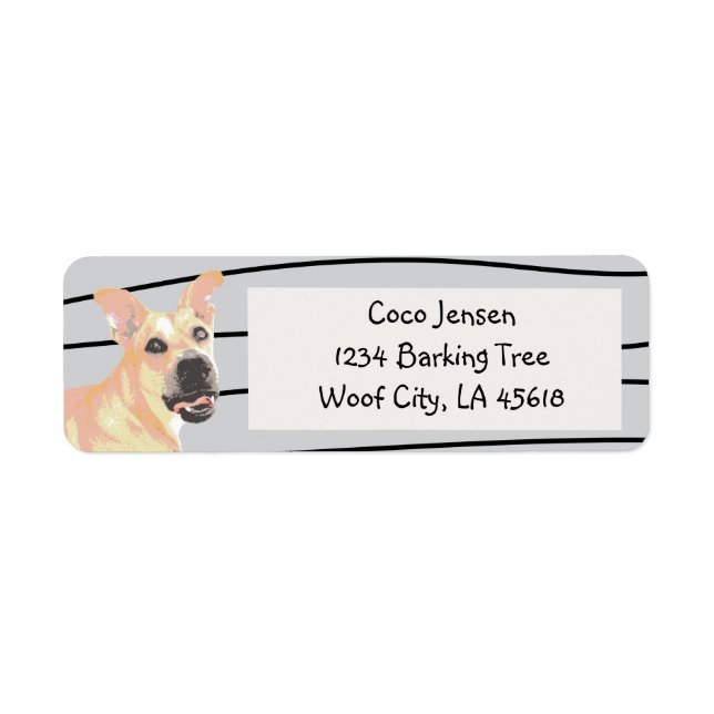 Pit Bull Tan Dog Return Address Label (Front)