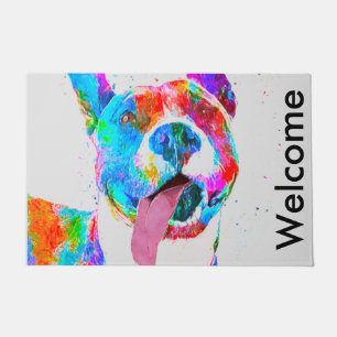 Pit Bull Terrier Colourful Pop Art Doormat