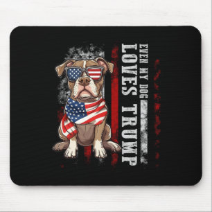 Pit Bull Terrier Even My Dog Loves Trump Funny Men Mouse Pad