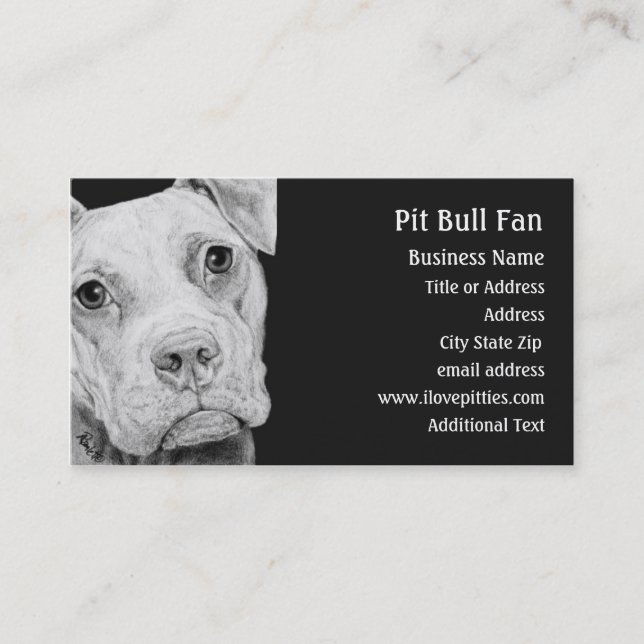 Pit Bull Terrier (Grey) -  Business Card (Front)
