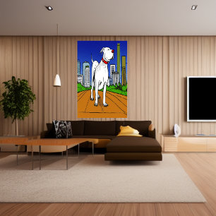 Pit Bull Terrier in the park   AI Art Poster