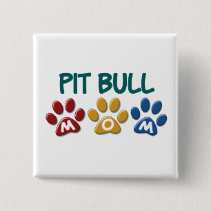 PIT BULL TERRIER Mum Paw Print 1 15 Cm Square Badge
