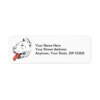 Pit Bull Terrier Personalised Return Address Label