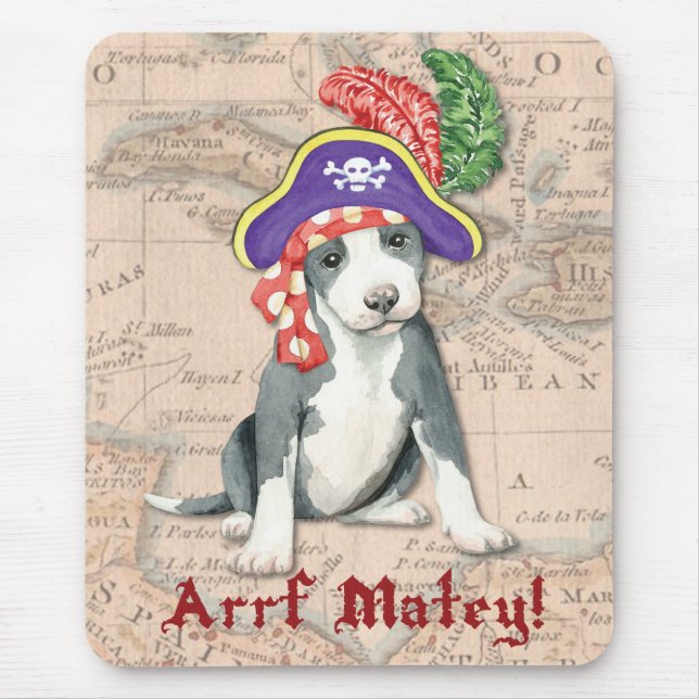 Pit Bull Terrier Pirate Mouse Pad (Front)