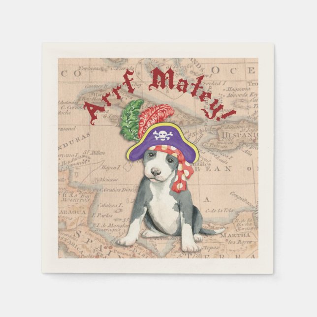 Pit Bull Terrier Pirate Napkin (Front)