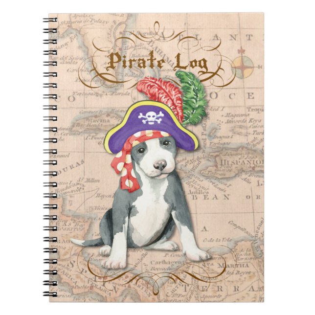 Pit Bull Terrier Pirate Notebook (Front)
