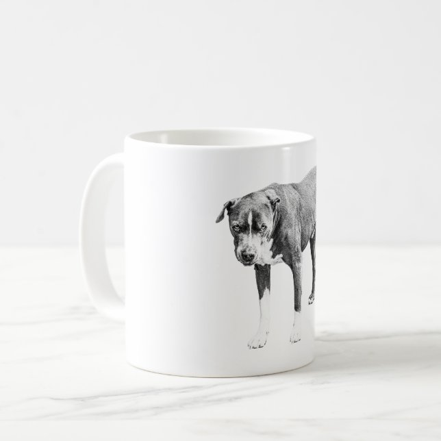Pit Bull Winter Morning Mug (Front Left)