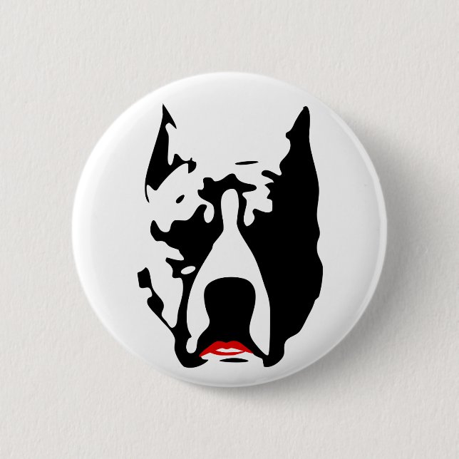 Pit Bull with Lipstick 6 Cm Round Badge (Front)