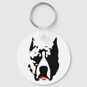Pit Bull with Lipstick Key Ring