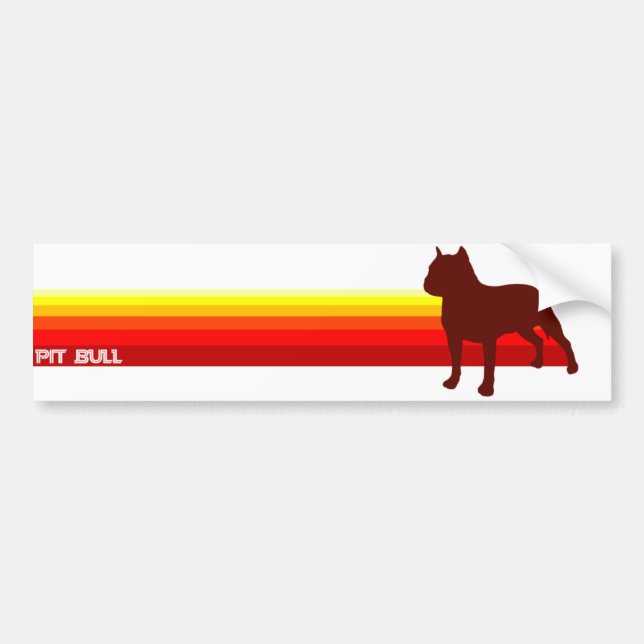 Pit Bull With Stripes Bumper Sticker (Front)