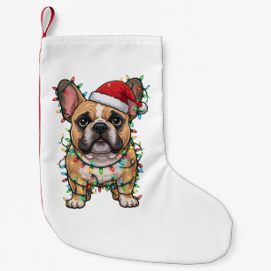 Pit Bull Wrapped in Christmas Lights Dog lovers Small Christmas Stocking