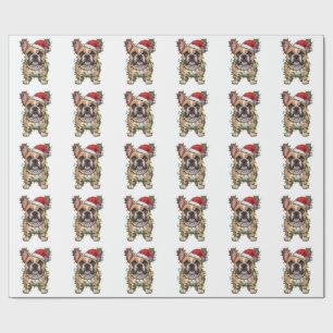 Pit Bull Wrapped in Christmas Lights Dog lovers Wrapping Paper