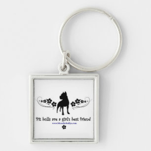 Pit Bulls are a Girl's Best Friend keychain