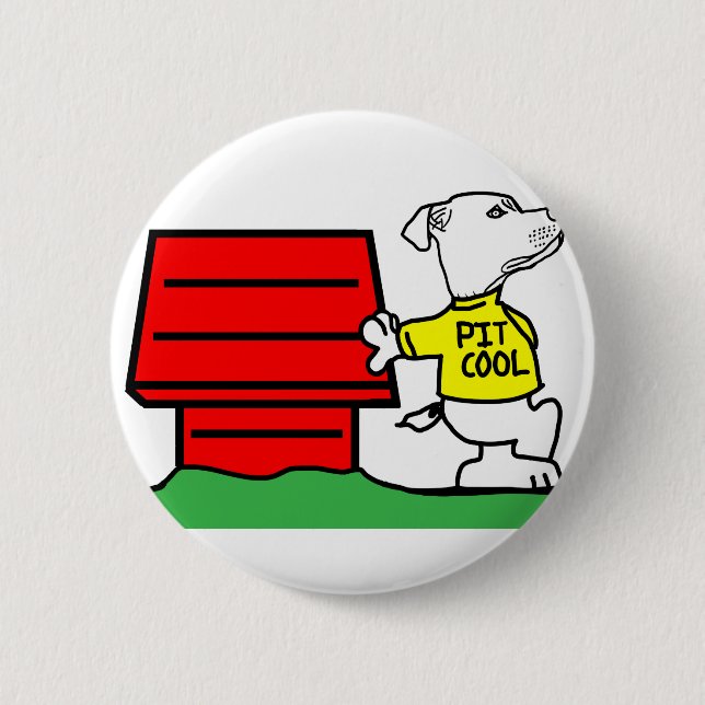 PIT COOL PIT BULL LOGO 6 CM ROUND BADGE (Front)