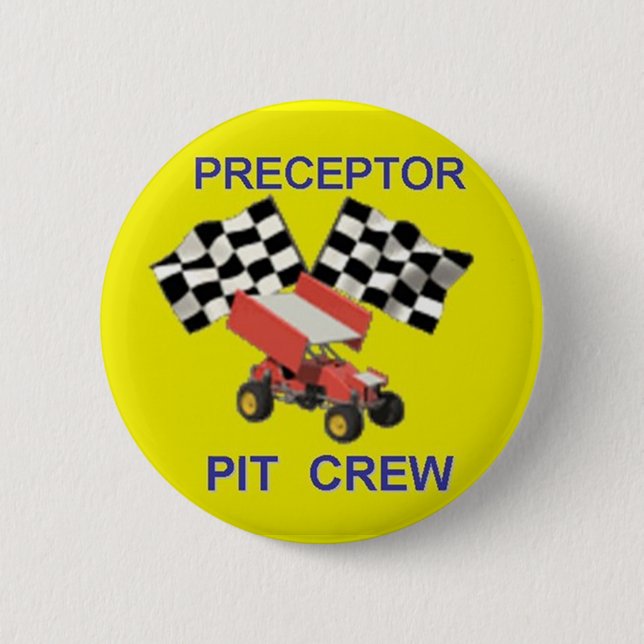 pit crew 6 cm round badge (Front)