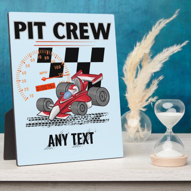 Pit Crew Birthday Party Theme Race Cars Matching Plaque (Side)
