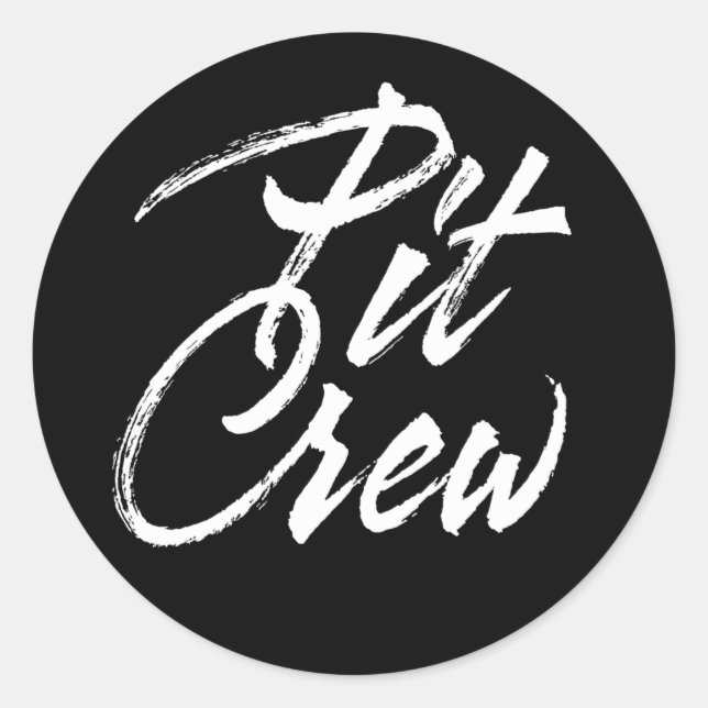 Pit crew classic round sticker (Front)