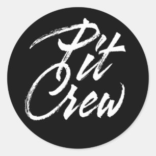 Pit crew classic round sticker