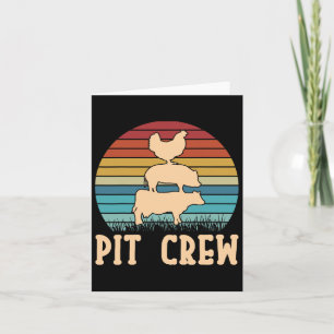 Pit Crew Cow Pig Chicken Byrbecue Grilling Bbq Card
