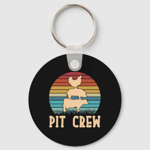 Pit Crew Cow Pig Chicken Byrbecue Grilling Bbq Key Ring