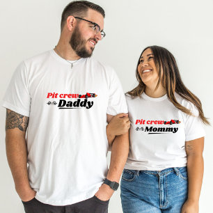 Pit Crew Daddy Car Race Birthday Mommy Matching T-Shirt