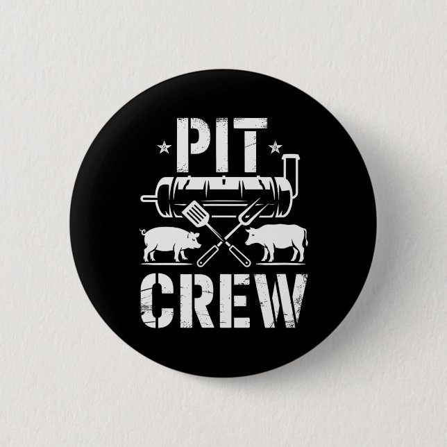 Pit Crew Grilling Bbq  6 Cm Round Badge (Front)