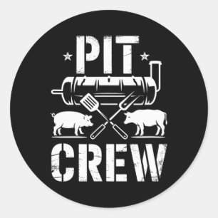 Pit Crew Grilling Bbq Classic Round Sticker