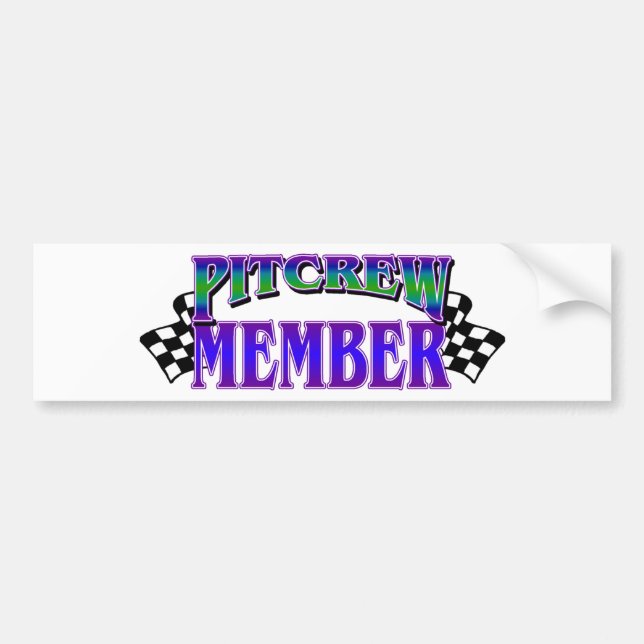 Pit Crew Member Bumper Sticker (Front)