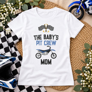 Pit Crew Mum Dirt Bike Baby Shower T-Shirt