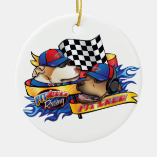 Pit Crew/Pit Bull Racing Ceramic Ornament